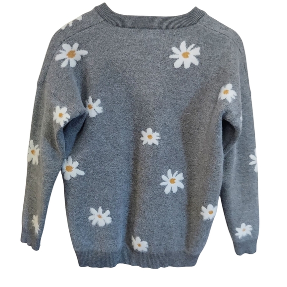 Daisy Print Soft Fuzzy Sweater - Picture 3 of 6